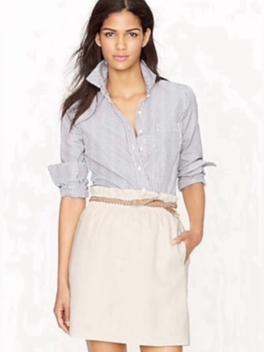 Jcrew linen blend sidewalk mini skirt